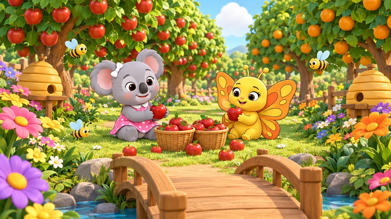 Buzzing Garden and Orchard full of flowers and fruit trees