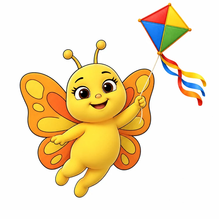 PhooPhoo the butterfly flying a kite